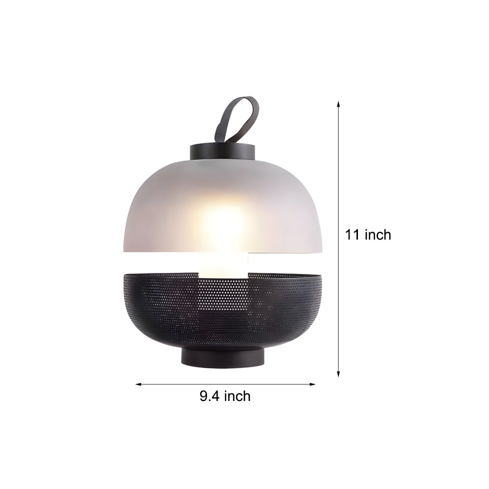 Mesh Metal And Frosted Glass Led 11 Inch Table Lamp