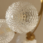 Modern Brass Carved Glass Semi Flush Mount Ceiling Light 6 8 Light