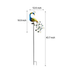 43 7 In Peacock Solar Powered Garden Stake 2 Pack