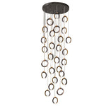 Led Ring Clusters Rotating Staircase Chandelier