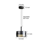 Short Cylinder Glass 3 Step Dimming Led Smoke Gray Nordic Pendant Lights Li002768