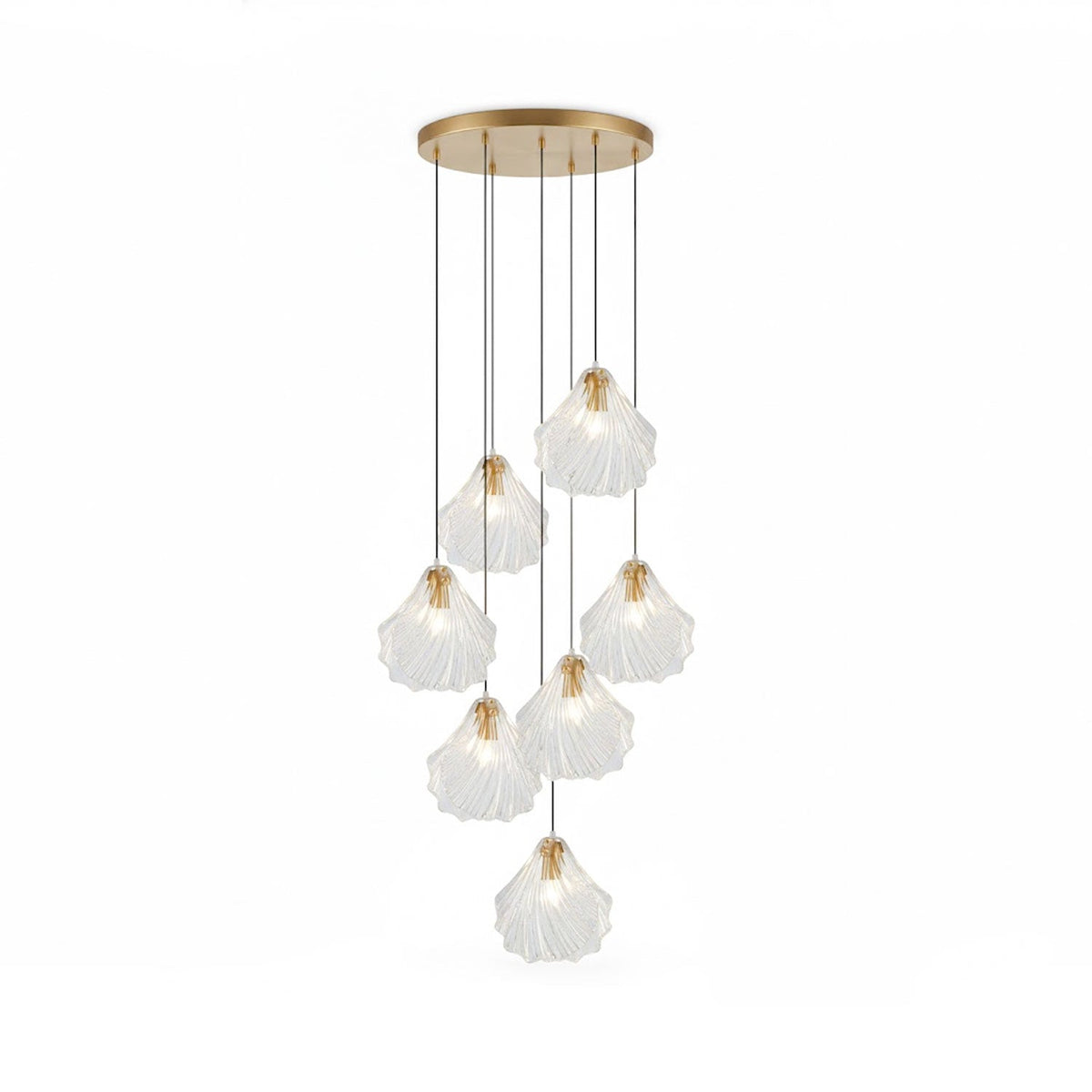 Shell Mini Pendant Light – Hand-Blown Glass & Brass
