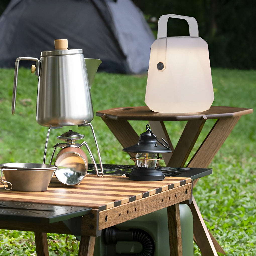 Aria Portable Solar Lantern with Remote – Modern Waterproof Table Lamp for Patio & Garden