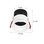 3 3 Inch 7W Led Round Adjustable Regressed Recessed Ceiling Downlight