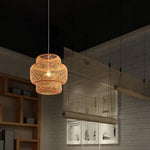 Artisan Bamboo Pendant Light – Handwoven Natural Cylinder Shade
