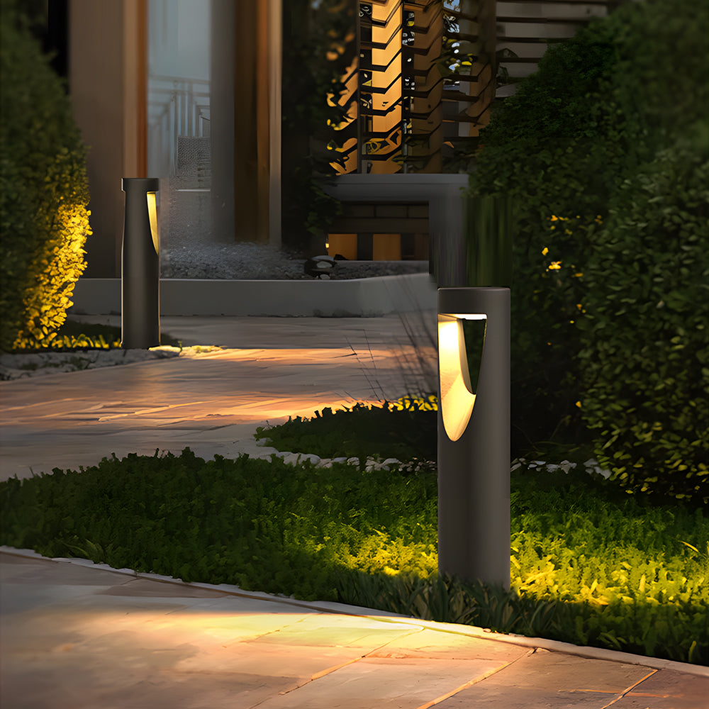 Modern LED Bollard Path Light with Warm 3000K Glow for Courtyard and Garden