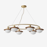 Aurelin Halo Chandelier — Modern Brass & Glass Pendant Light