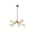 Lunaris Branch Chandelier — Sculptural Brass & Glass Pendant Light