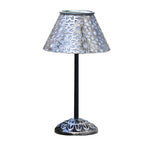 Aurelia Solar LED Table Lamp in Silver Metal for Outdoor Elegance