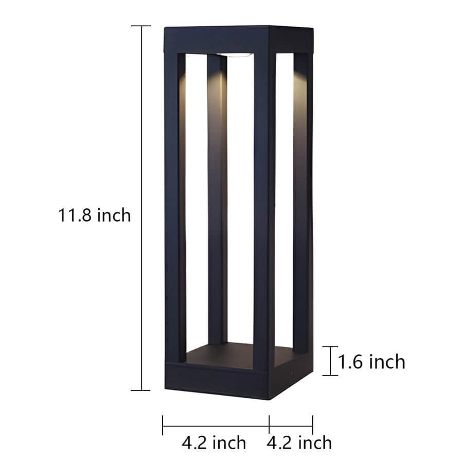 Modern LED Pathway Lights for Garden, Warm White Hardwired Aluminum Bollard