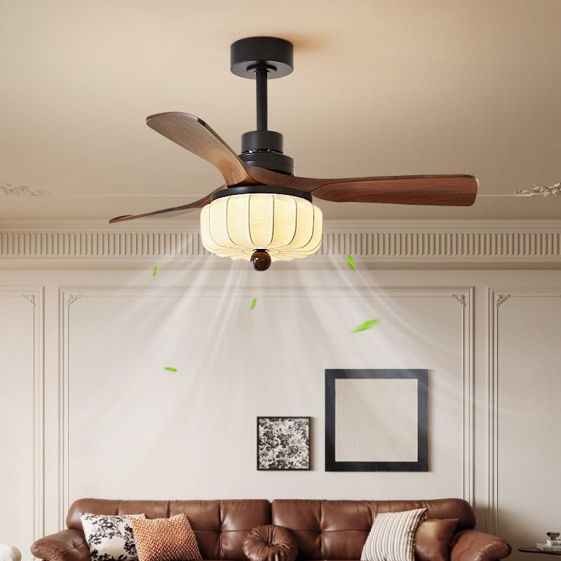 Elira Vintage Ceiling Fan with Light — Walnut Blades & Integrated LED