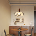 Petaline Whisper Pendant Light – Modern Fabric & Wood Designer Lamp