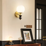 Elodie Globe Wall Sconce — Modern Brass & Glass Wall Light for Bedroom, Living Room