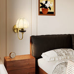 Amelie Floral Wall Sconce – Vintage-Inspired Fabric Shade, Gold or Black Finish