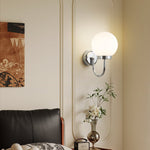 Clara Chrome Wall Sconce – Modern Minimalist Globe Light for Bedroom & Hallway