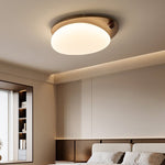 Walnut Wood Accent LED Flush Mount Ceiling Light
