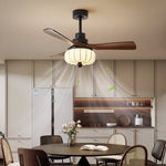 Elira Vintage Ceiling Fan with Light — Walnut Blades & Integrated LED