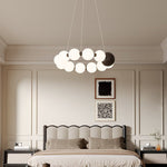 Celestial Bead Ring Chandelier – Modern LED Pendant for Dining and Living Spaces
