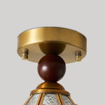 Butterfly Bloom Ceiling Light – Art Glass Flush Mount with Brass Accents