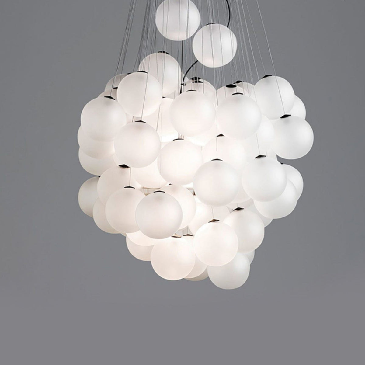 Cumulus Cascade Chandelier — Modern Glass Sphere Pendant Light
