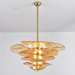 Petals Glass Chandelier – Hand-Blown Art Glass Pendant Light in Gold
