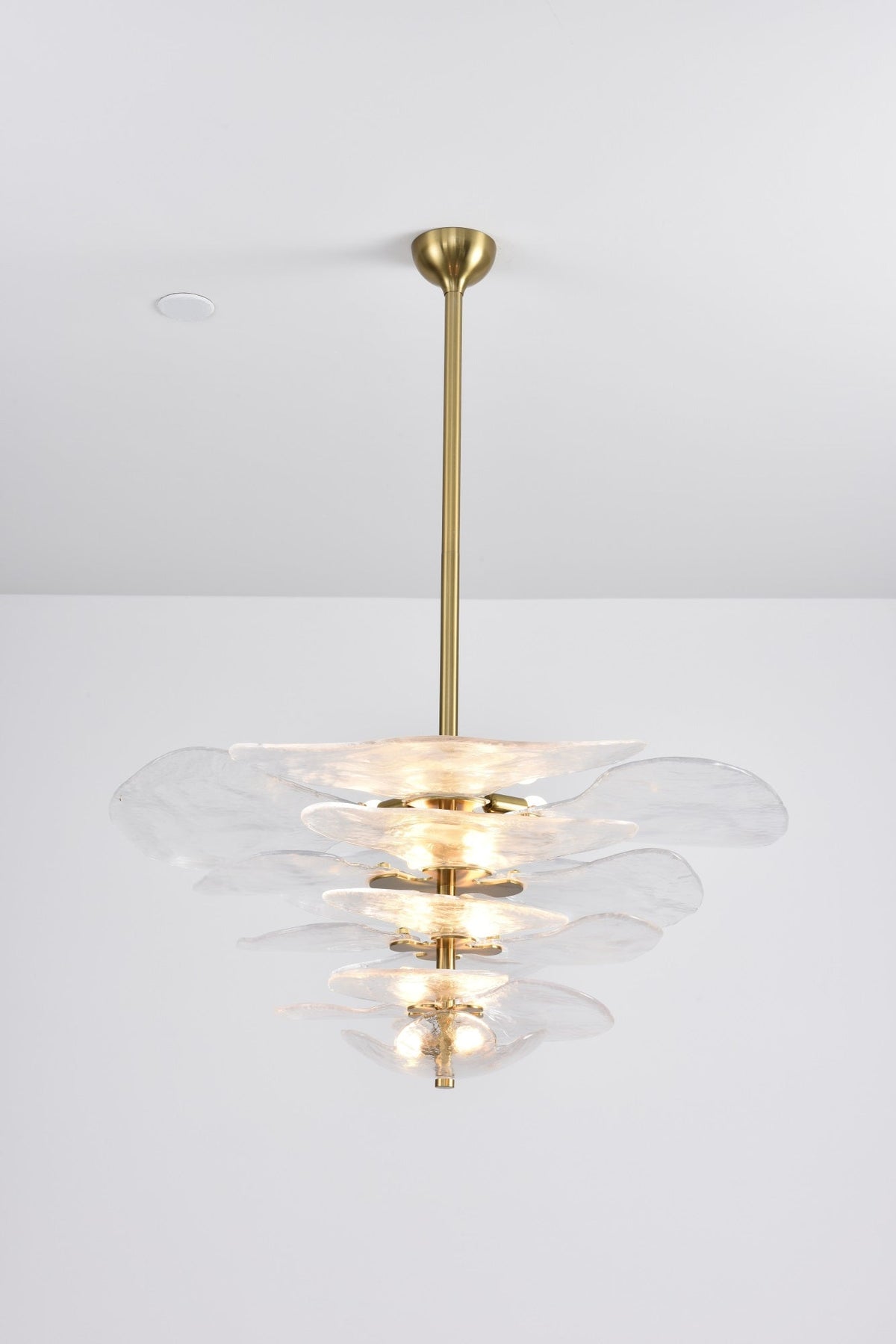 Petals Glass Chandelier – Hand-Blown Art Glass Pendant Light in Gold