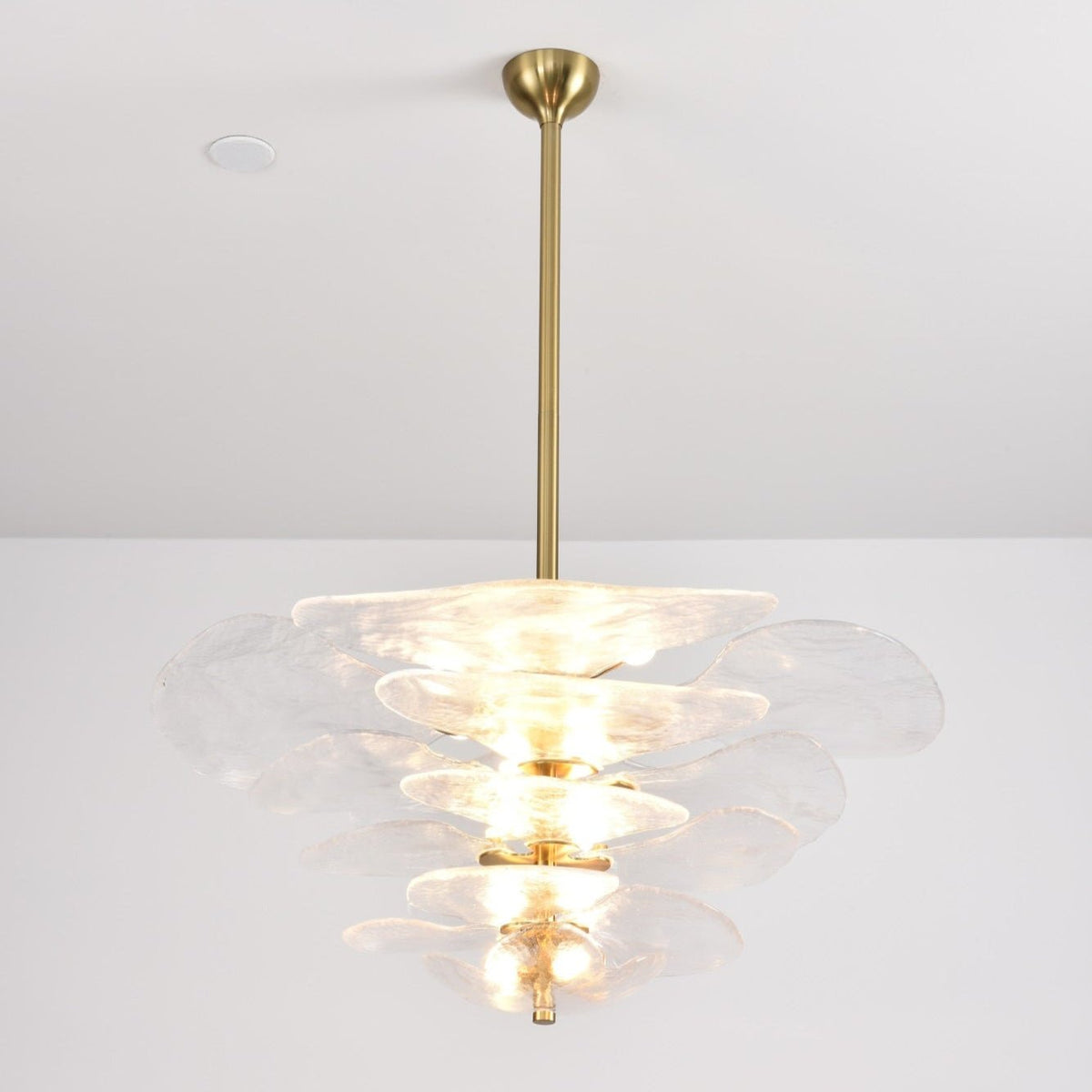 Petals Glass Chandelier – Hand-Blown Art Glass Pendant Light in Gold