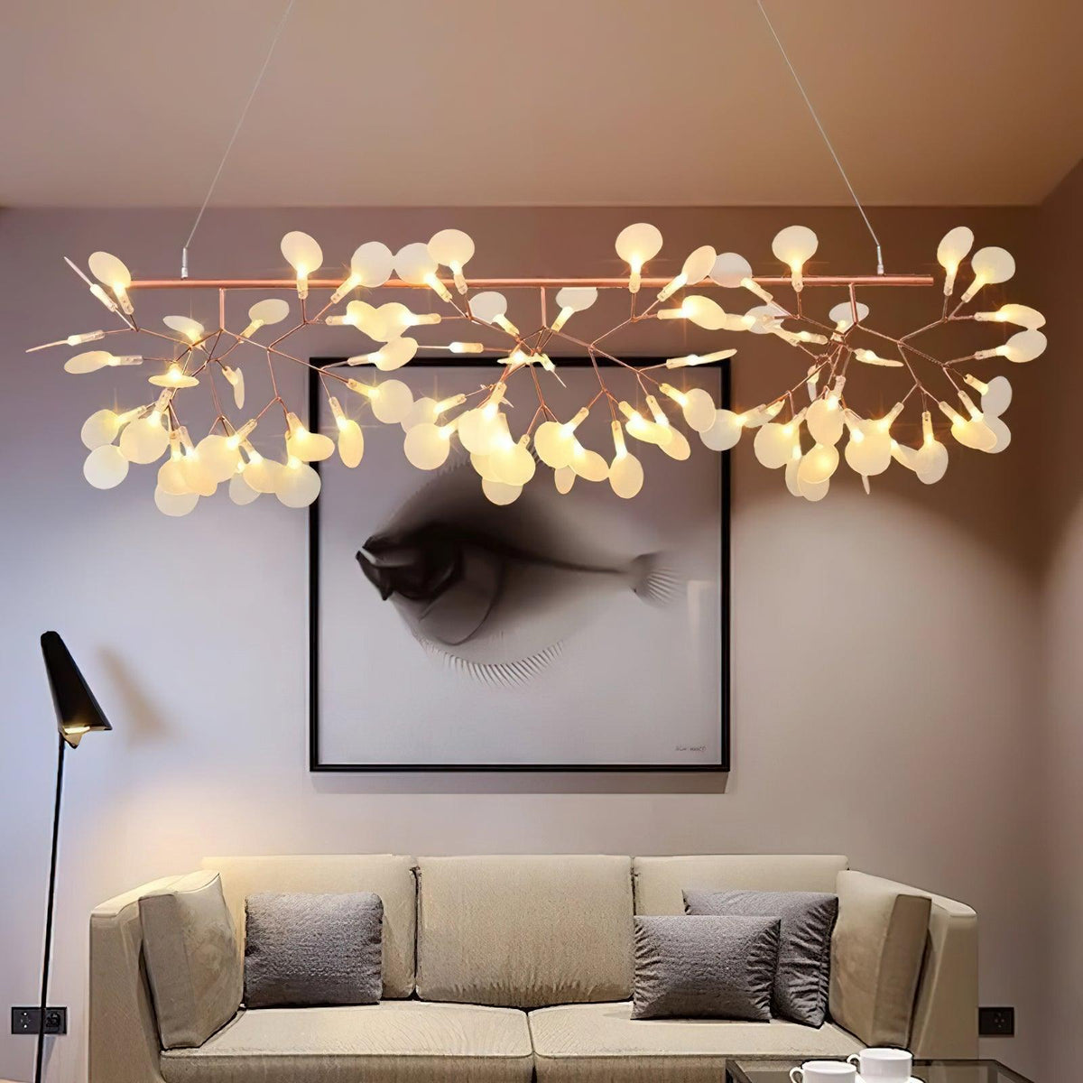 Firefly Linear LED Chandelier – Modern Acrylic Pendant Light for Dining & Living Spaces