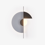Geometric Eclipse LED Wall Sconce in Black and Grey Metal