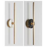 Zylaro Stone Wall Light – Brushed Brass & Marble LED Sconce