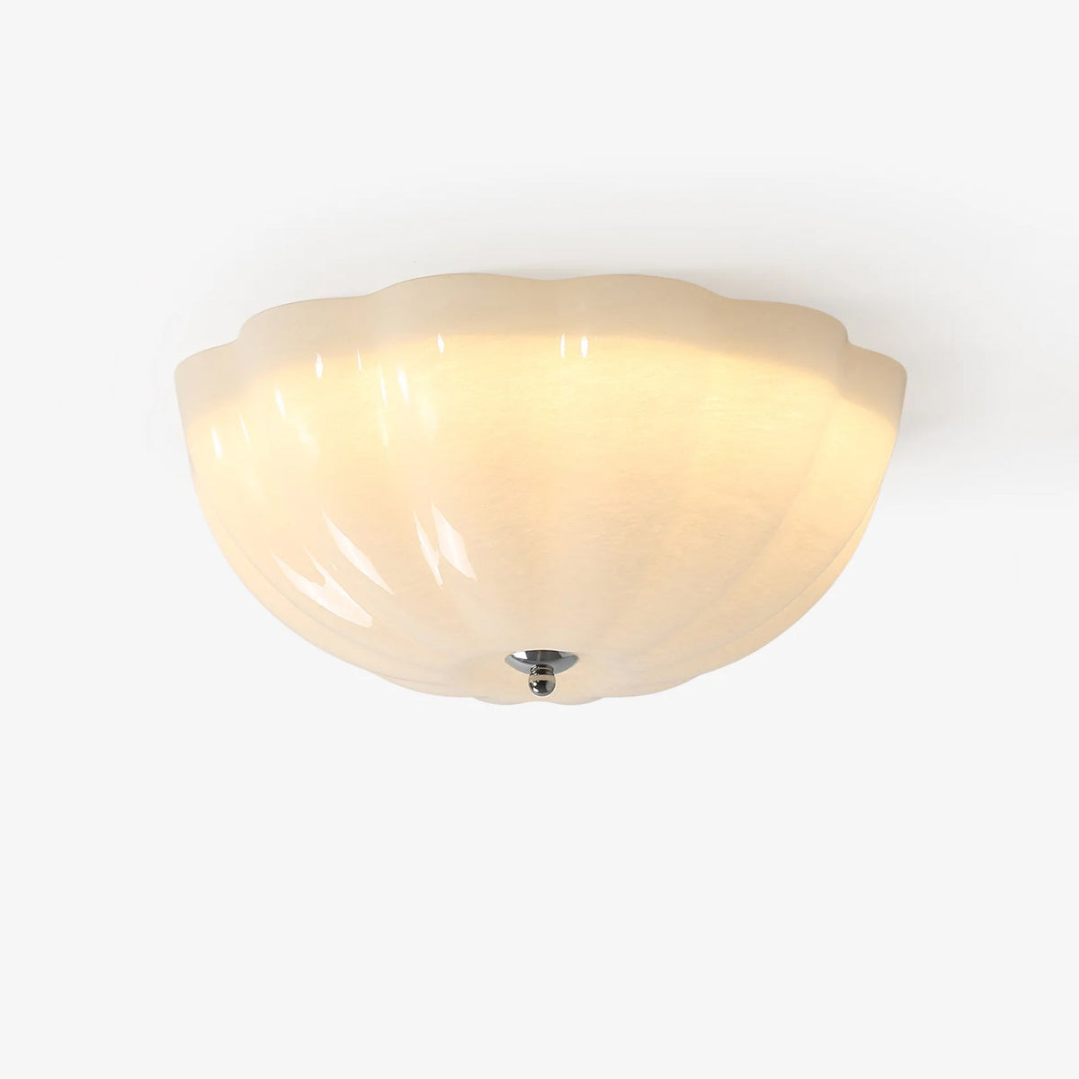 Opal Shell Flush Mount Ceiling Light, Modern Glass LED Ceiling Lamp for Living Room and Bedroom