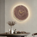Rustic Round Wood Slice Clock With Remote Control And Led Lights Us Plug