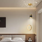 Creative Starry Projection Ring 3 Step Dimming Modern Led Pendant Lights