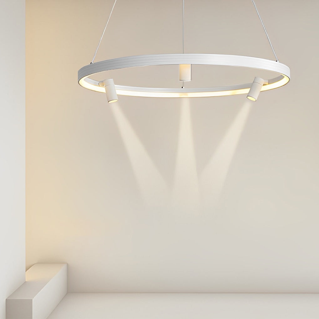 Aurelia Round LED Chandelier with Adjustable Spotlights for Modern Interiors