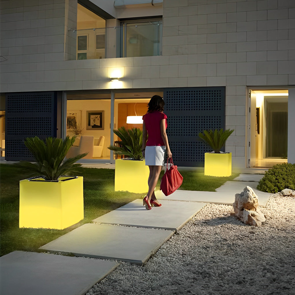 Square Waterproof Solar Flower Pot Light Ha085510