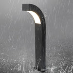 Curved LED Path Light in Black for Modern Landscape Illumination
