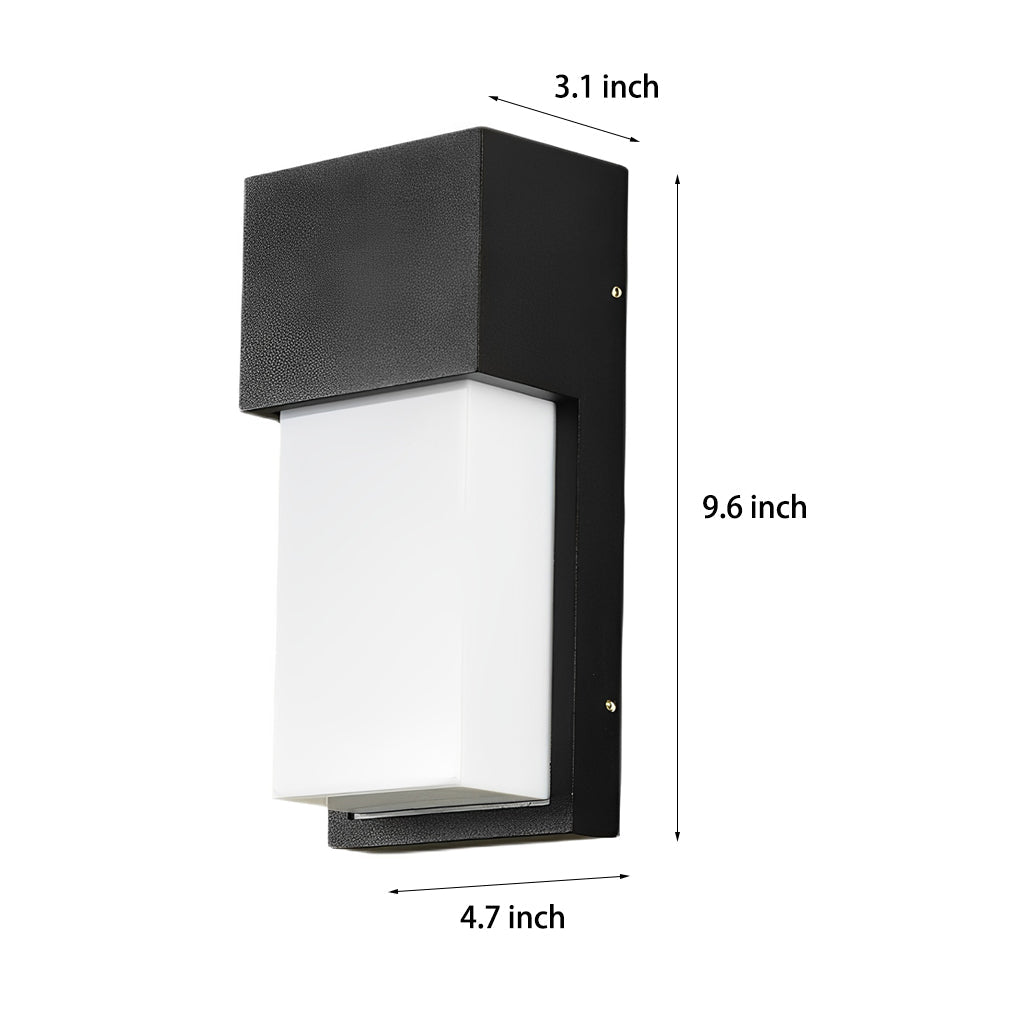 Rectangular Waterproof Led 10W Black Outdoor Wall Light