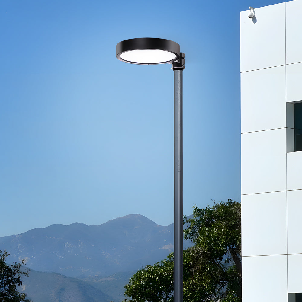 Round Waterproof Smart Remote Control Led Solar Lamp Post Top Lights