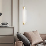 1 2 3 Heads Acrylic Cylinder Pendant Lights Modern Hanging Lamp In Gold Black