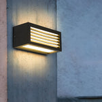 Rectangle Waterproof Led Black Modern Outdoor Wall Sconces Lighting
