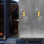 Spiral Exterior Up And Down Wall Lights Outdoor Wall Mounted Light With Gold Interior