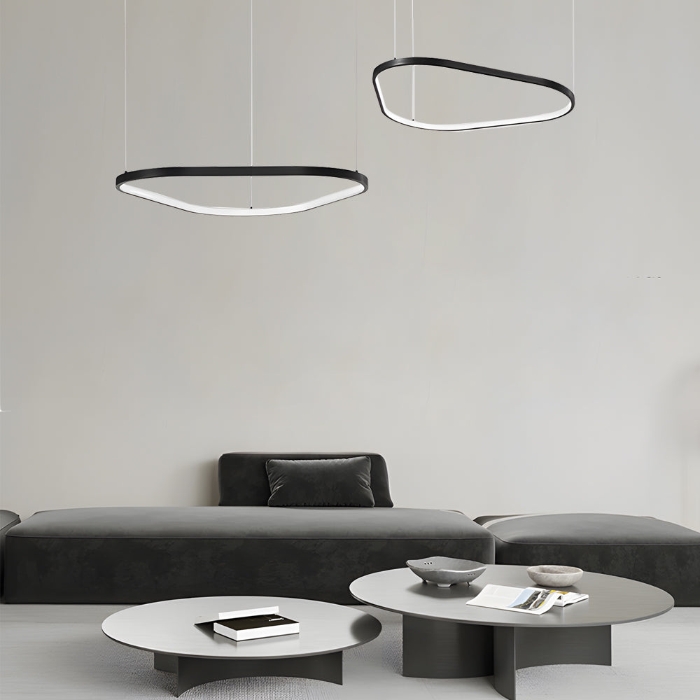 Black 1 2 3 Light Triangle Ring Chandelier