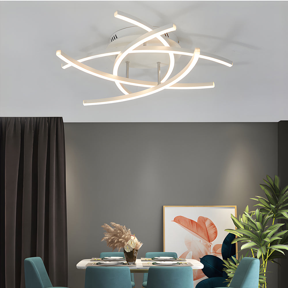 Personality Lines Led Dimmable With Remote Control Modern Ceiling Light Fixture Li002744