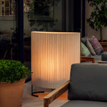42 Inch Modern Japanese Style Fabric Outdoor Floor Lamp