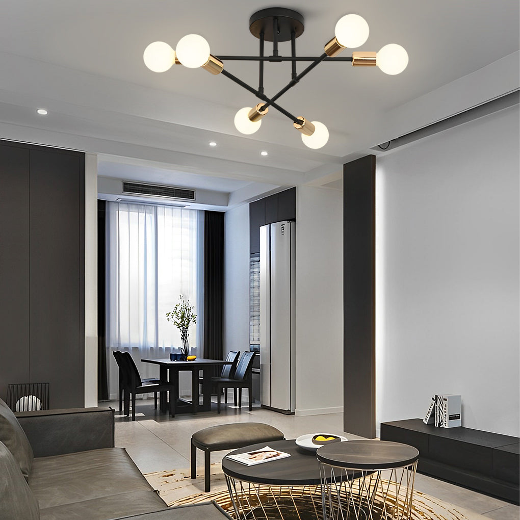 Elegant 6 Light Flush Mount Light E26 E27 22 Dia