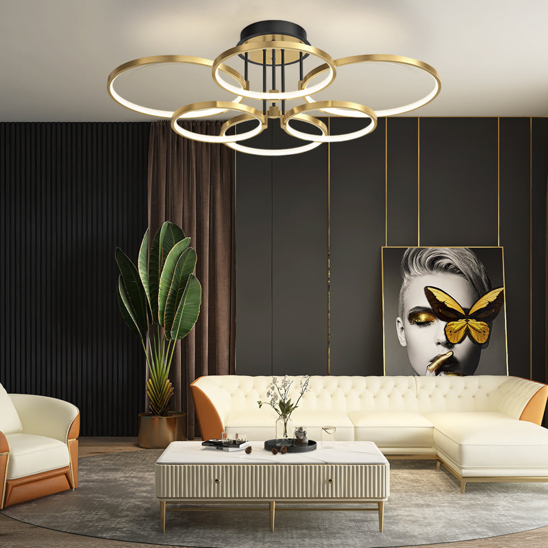 Rings Modern Ceiling Lights With Leather Ha098316