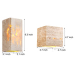 Wabi Sabi Yellow Travertine Led Wall Sconce Square Rectangle