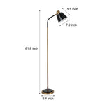 62 In Metal 1 Bulb Rotatable Reading Floor Lamp