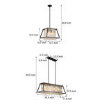 Trapezoidal Black Metallic Crystal Dining Room Chandeliers 2 Sizes