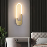 Modern Indoor Oval Led Wall Sconces 16 H Gold Black